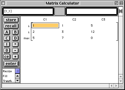 Matrix3 in Matrix window