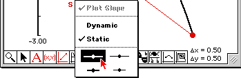 Tangent Line tool pop-up menu