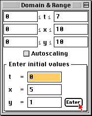 Intial condition in Domain and Range window