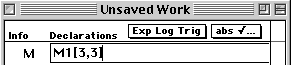 Added matrix in Work window