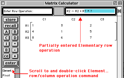 Double-click the Elementary... matrix command