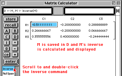 Matrix Inverse Command