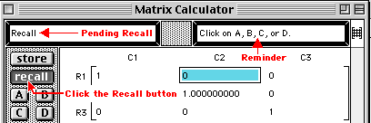 Click the Recall button