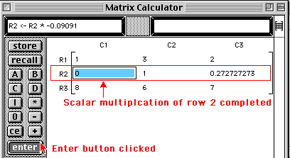 Scalar row multiplication done