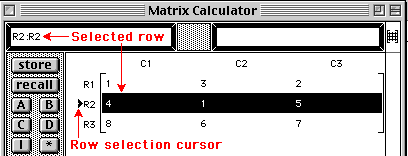 Matrix row 2 selected