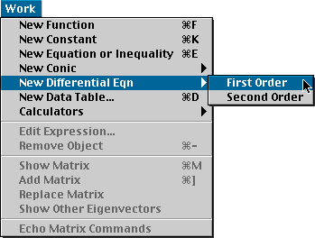 Select New DiffEq - First Order from Work menu